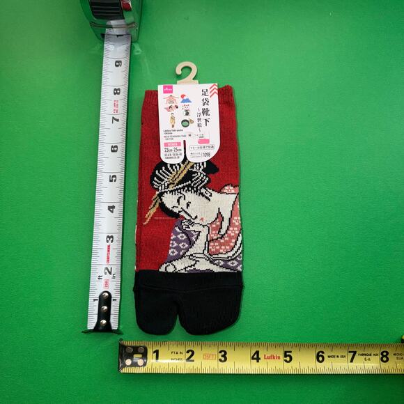 Tabi Red Black Socks Genmai Matcha Vintage Kimono Japan Baddie Maison Margiela - Picture 5 of 9